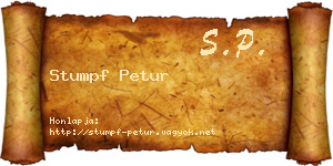 Stumpf Petur névjegykártya